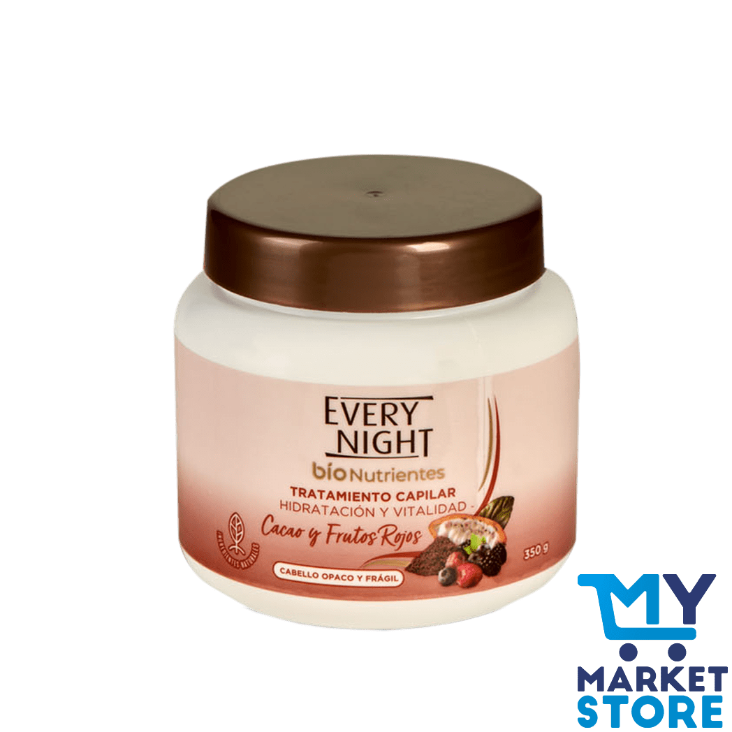 TRATAMIENTO CAPILAR EVERY NIGHT HIDRATACION Y VITALIDAD CACAO Y FRUTOS ROJOS 350G