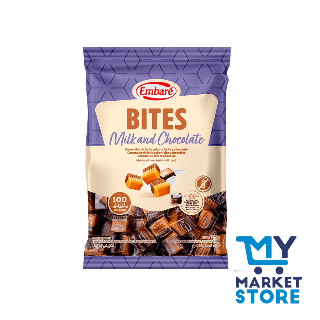 CARAMELOS MASTICABLES LECHE CON CHOCOLATE EMBARE 420G