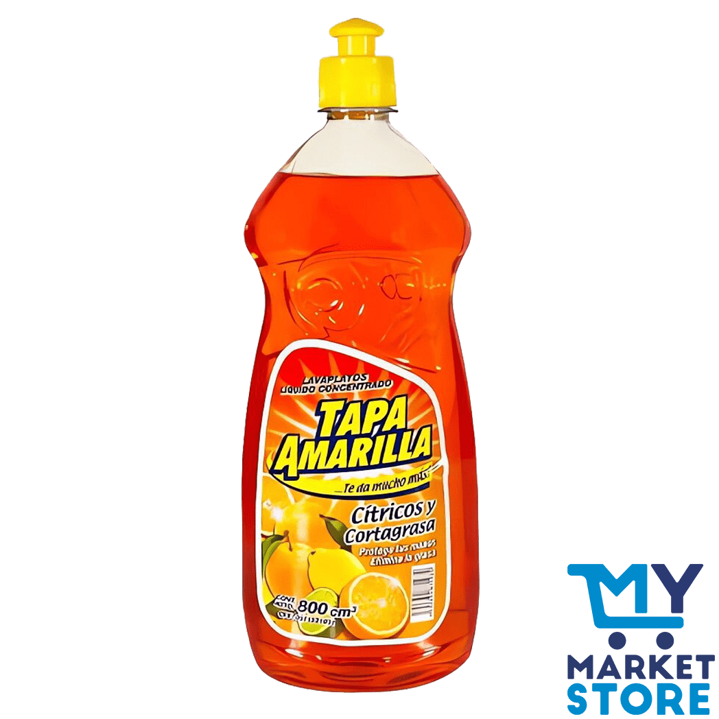 LAVAPLATOS LIQUIDO TAPA AMARILLA CITRICOS Y CORTAGRASA 800ML